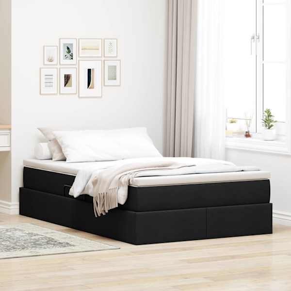Panipaigaga voodiraam koos madratsiga, must, 120 × 200 cm — mudel 3370220