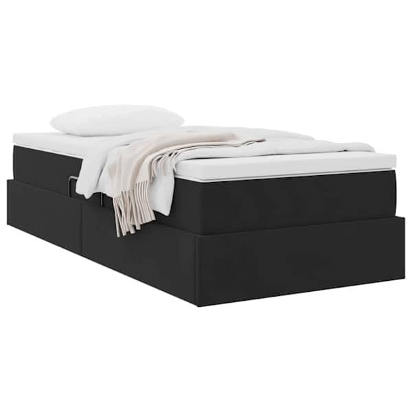 Panipaigaga voodiraam koos madratsiga, must, 90 × 190 cm, samet — mudel 3370271