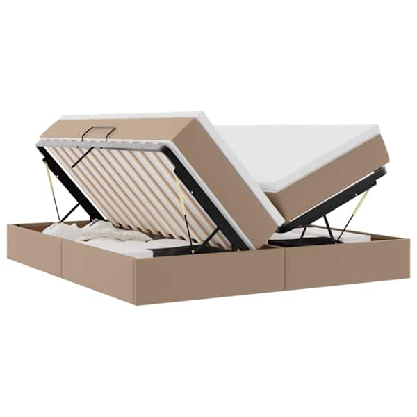 Panipaigaga voodiraam koos 2 madratsiga, 2 voodiraami, cappuccino, 180 × 200 cm — mudel 3370344
