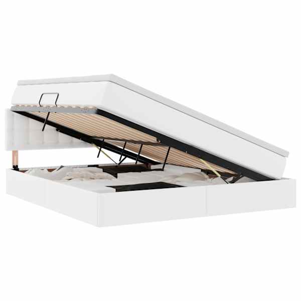 Panipaigaga voodiraam peatsiga koos madratsiga, puhas valge, 180 × 200 cm — mudel 3370406