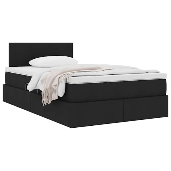 Panipaigaga voodiraam peatsiga koos madratsiga, must, 120 × 200 cm, samet — mudel 3370439