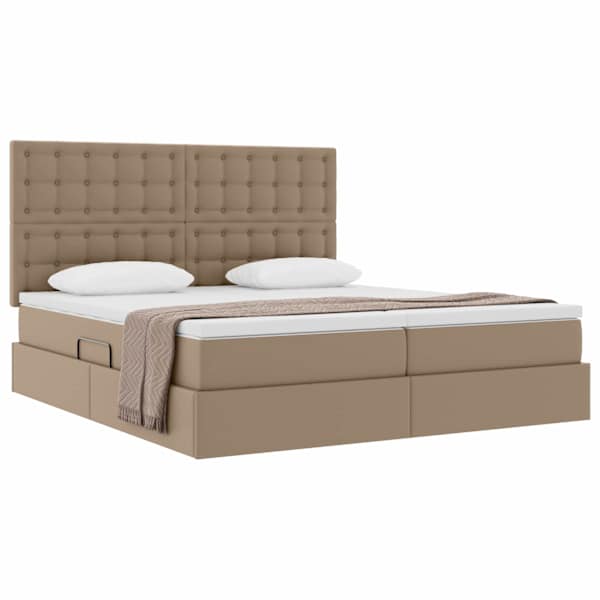 Panipaigaga voodiraam peatsiga koos 2 madratsiga, 2 voodiraami, cappuccino, 200 × 200 cm — mudel 3372184