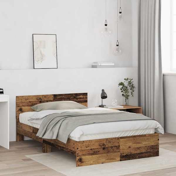 Voodiraam peatsiga, vana puit, 120 × 190 cm, tehispuit — mudel 3376060