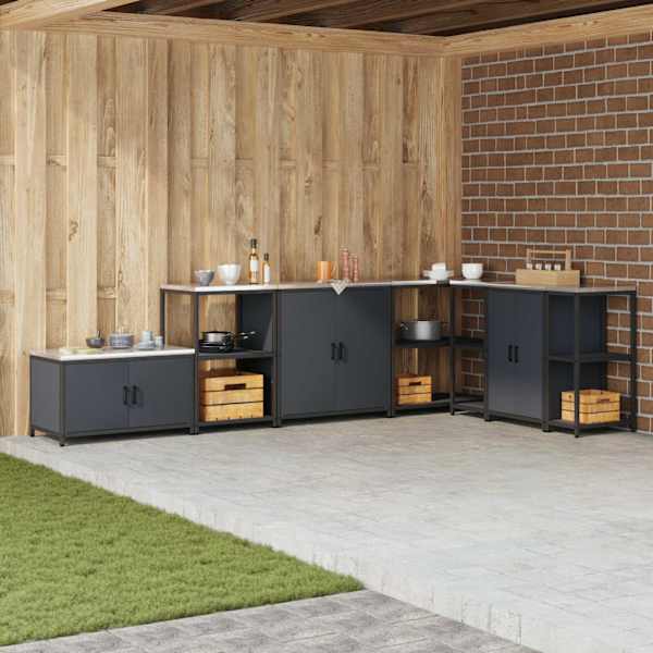 Köögi riiulite komplekt HATTEM Antratsiit 60 × 50 × 92 cm Teras