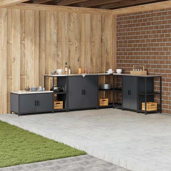 Köögi riiulite komplekt HATTEM Antratsiit 40 × 50 × 92 cm Teras