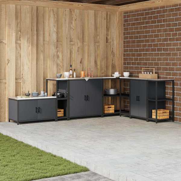 Köögi riiulite komplekt HATTEM Antratsiit 30 × 50 × 92 cm Teras