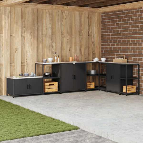 Köögivarustuse Kapp HATTEM Must 90 × 50 × 53 cm Teras