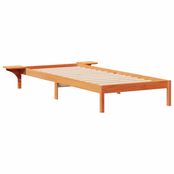 Voodiraam, vahapruun, 80 × 210 cm, männipuit