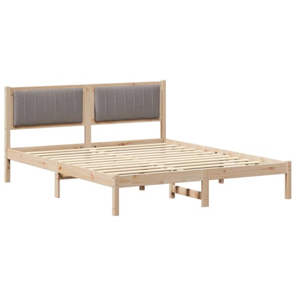 Voodiraam peatsiga, pruun ja taupe, 160 × 200 cm, männipuit