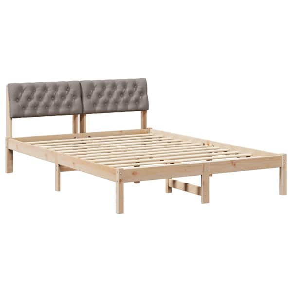 Voodiraam peatsiga, pruun ja pruunikashall, 160 × 200 cm, männipuit — mudel 878597