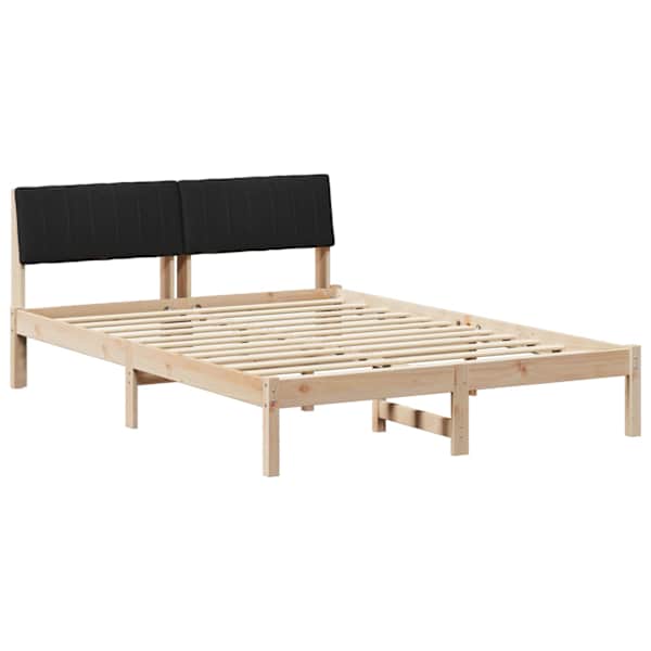 Voodiraam peatsiga, pruun ja must, 135 × 190 cm, männipuit — mudel 878691