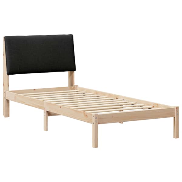 Voodiraam peatsiga, pruun ja must, 100 × 200 cm, männipuit — mudel 878771