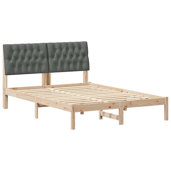 Voodiraam peatsiga, pruun, 135 × 190 cm, männipuit