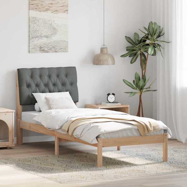 Voodiraam peatsiga, pruun, 75 × 190 cm, männipuit — mudel 878860