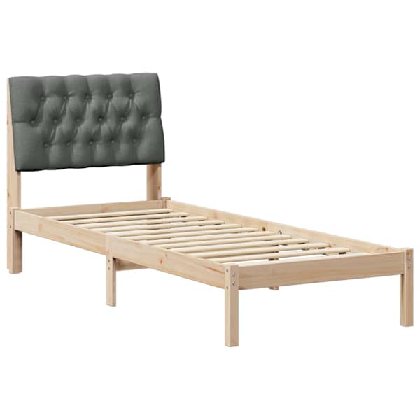 Voodiraam peatsiga, pruun, 75 × 190 cm, männipuit — mudel 878860