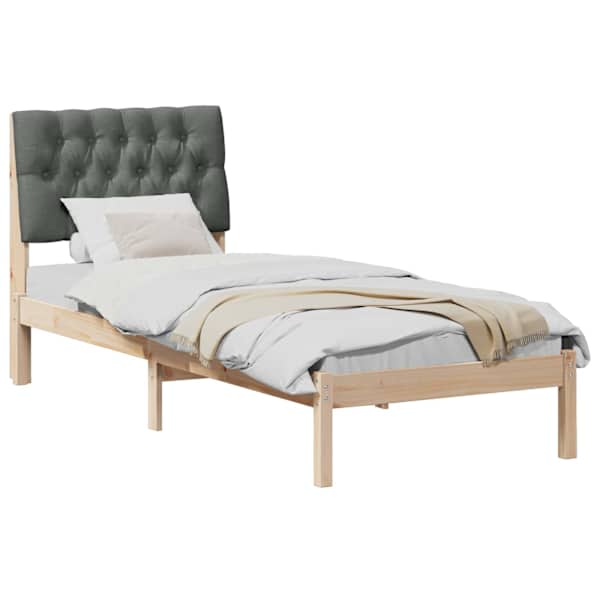 Voodiraam peatsiga, pruun, 75 × 190 cm, männipuit — mudel 878860