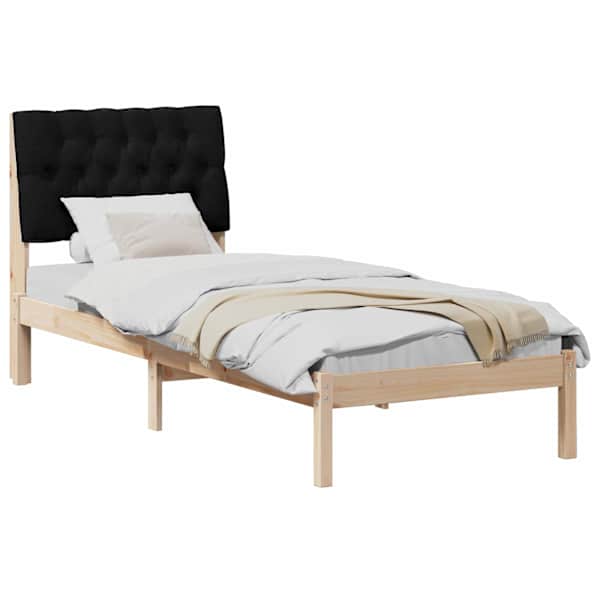 Voodiraam peatsiga, pruun, 75 × 190 cm, männipuit — mudel 878861