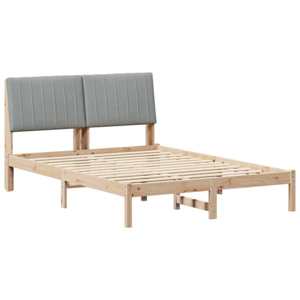 Voodiraam peatsiga, pruun, 135 × 190 cm, männipuit