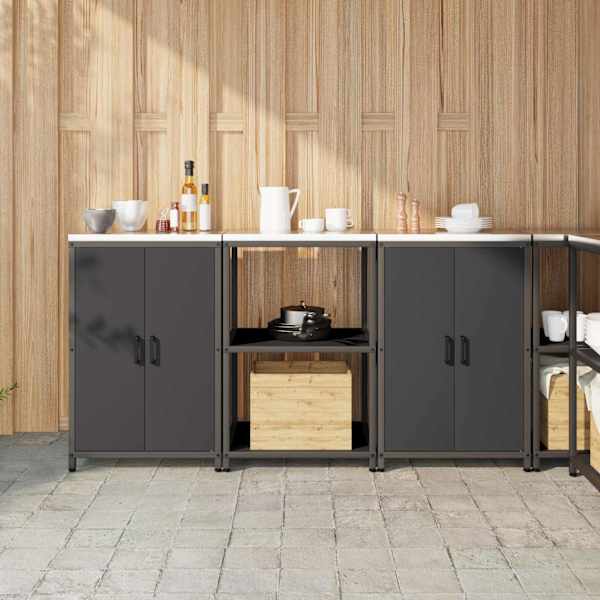 Köögivarustus HATTEM 3 tk Must 180 × 50 × 92 cm
