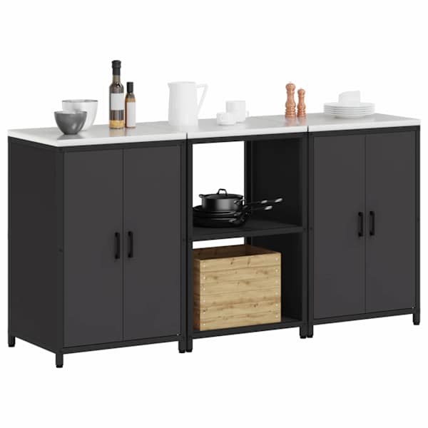 Köögivarustus HATTEM 3 tk Must 180 × 50 × 92 cm