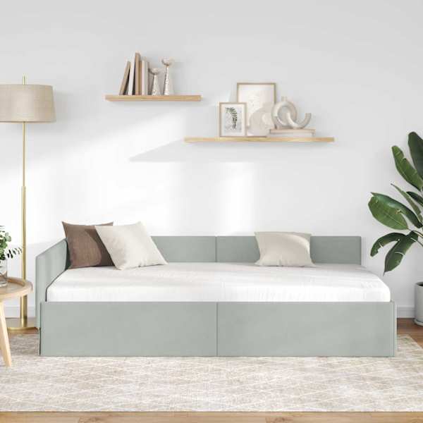Nurgavoodiraam, helehall, 90 × 200 cm, samet — mudel 42016081