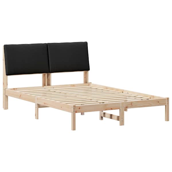 Voodiraam peatsiga, pruun ja must, 160 × 200 cm, männipuit — mudel 3394370