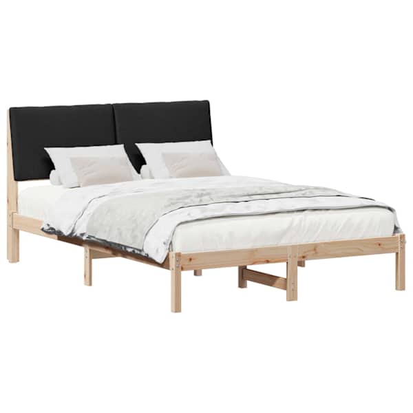 Voodiraam peatsiga, pruun ja must, 160 × 200 cm, männipuit — mudel 3394370