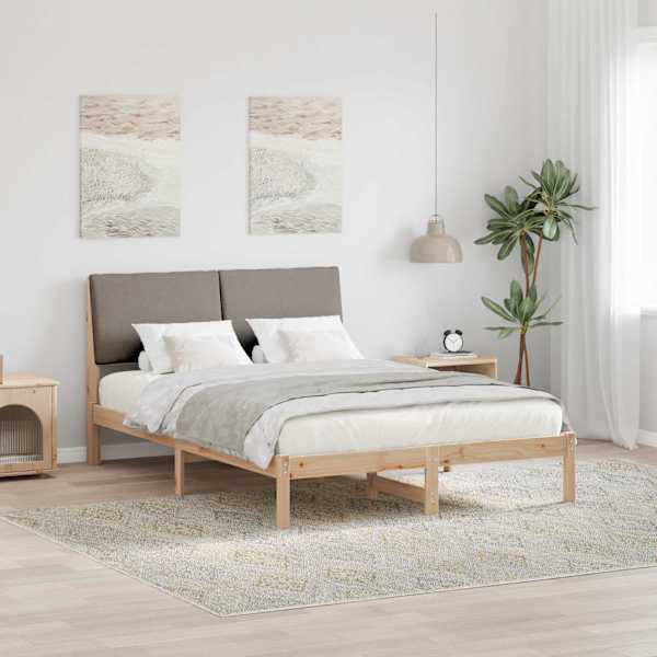 Voodiraam peatsiga, pruun ja pruunikashall, 160 × 200 cm, männipuit — mudel 3394371