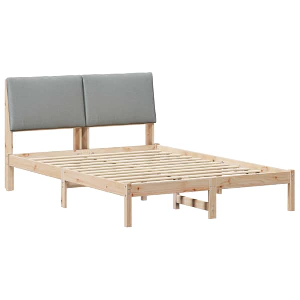 Voodiraam peatsiga, pruun ja helehall, 150 × 200 cm, männipuit — mudel 3394373