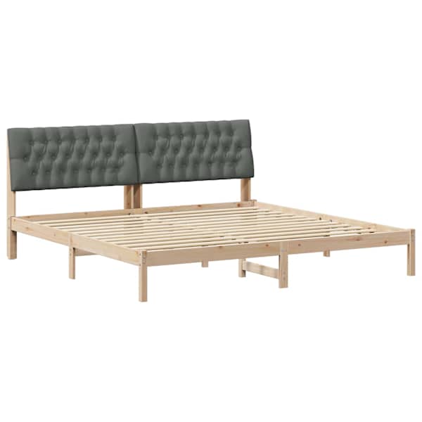 Voodiraam peatsiga, pruun, 200 × 200 cm, männipuit — mudel 3394379