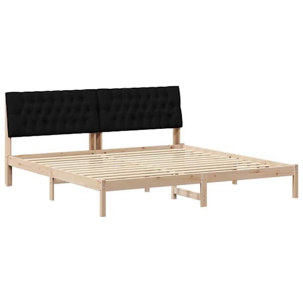 Voodiraam peatsiga, pruun, 200 × 200 cm, männipuit — mudel 3394380