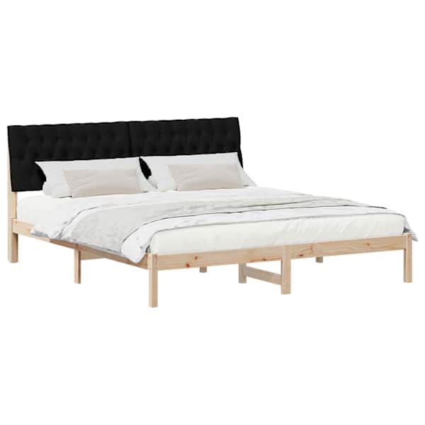 Voodiraam peatsiga, pruun, 180 × 200 cm, männipuit — mudel 3394385
