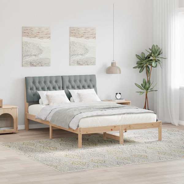 Voodiraam peatsiga, pruun, 150 × 200 cm, männipuit — mudel 3394393