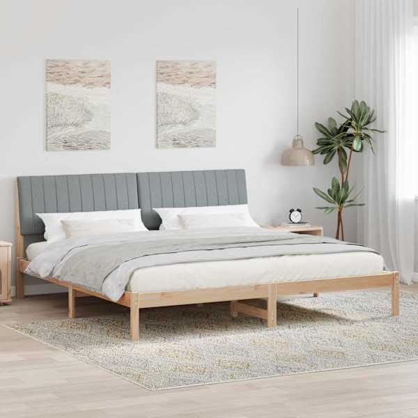Voodiraam peatsiga, pruun, 200 × 200 cm, männipuit — mudel 3394398