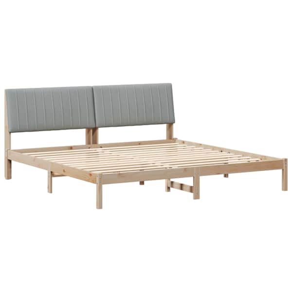 Voodiraam peatsiga, pruun, 200 × 200 cm, männipuit — mudel 3394398