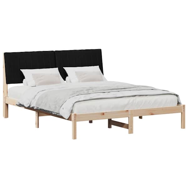 Voodiraam peatsiga, pruun, 160 × 200 cm, männipuit — mudel 3394410