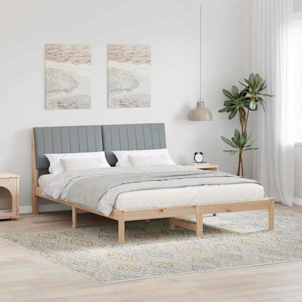 Voodiraam peatsiga, pruun, 150 × 200 cm, männipuit — mudel 3394413