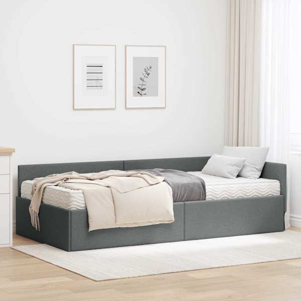 Nurgavoodiraam koos madratsiga, tumehall, 100 × 200 cm — mudel 3393606