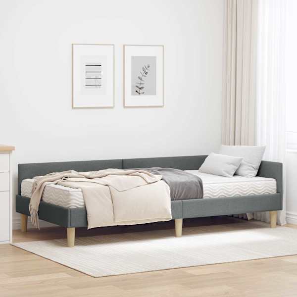Nurgavoodiraam koos madratsiga, tumehall, 100 × 200 cm — mudel 3393678
