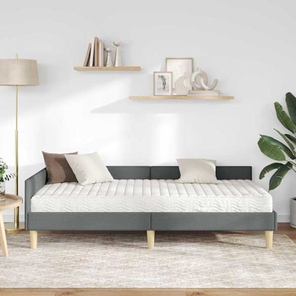 Nurgavoodiraam koos madratsiga, tumehall, 100 × 200 cm — mudel 3393678
