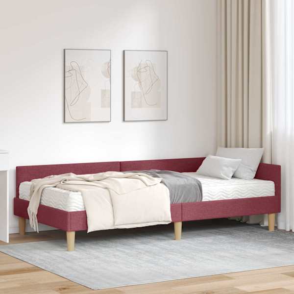 Nurgavoodiraam koos madratsiga, veinpunane, 100 × 200 cm — mudel 3393680