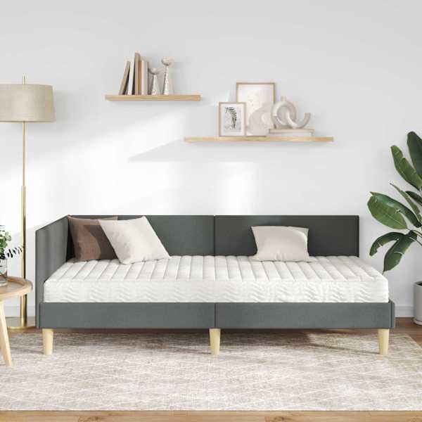 Nurgavoodiraam koos madratsiga, tumehall, 100 × 200 cm — mudel 3393750