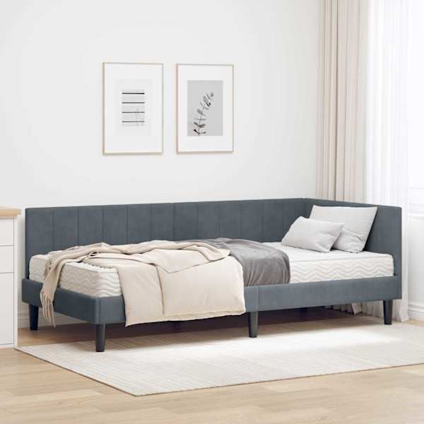 Nurgavoodiraam koos madratsiga, tumehall, 100 × 200 cm — mudel 3393909
