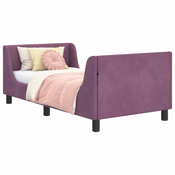 Peatsiga voodiraam, lilla, 80 × 160 cm, samet