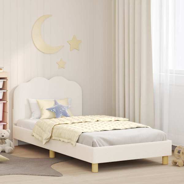 Lastevoodiraam peatsiga, kreemjasvalge, 90 × 200 cm — mudel 42010976