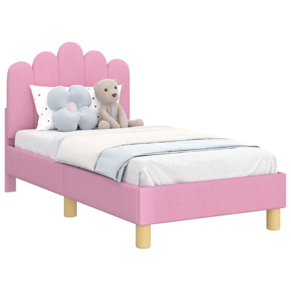 Kuni 3-aastase voodi raam koos peatoega peaga Roosa 70 × 140 cm