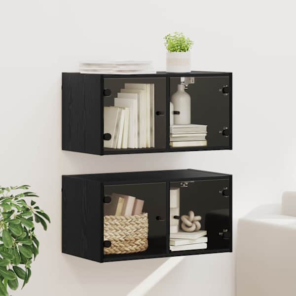 Seinakapid 2 tk 68 × 37 × 35 cm Tehispuit Must tamm