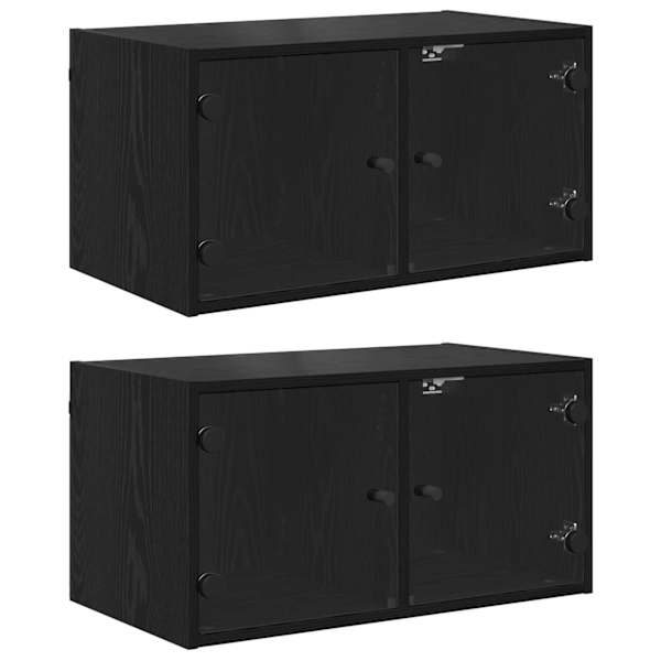 Seinakapid 2 tk 68 × 37 × 35 cm Tehispuit Must tamm