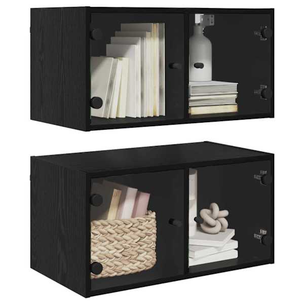 Seinakapid 2 tk 68 × 37 × 35 cm Tehispuit Must tamm