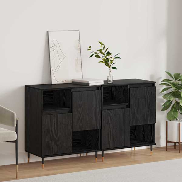 Kappide külgedel 2 tk Must tamm 60 × 35 × 70 cm